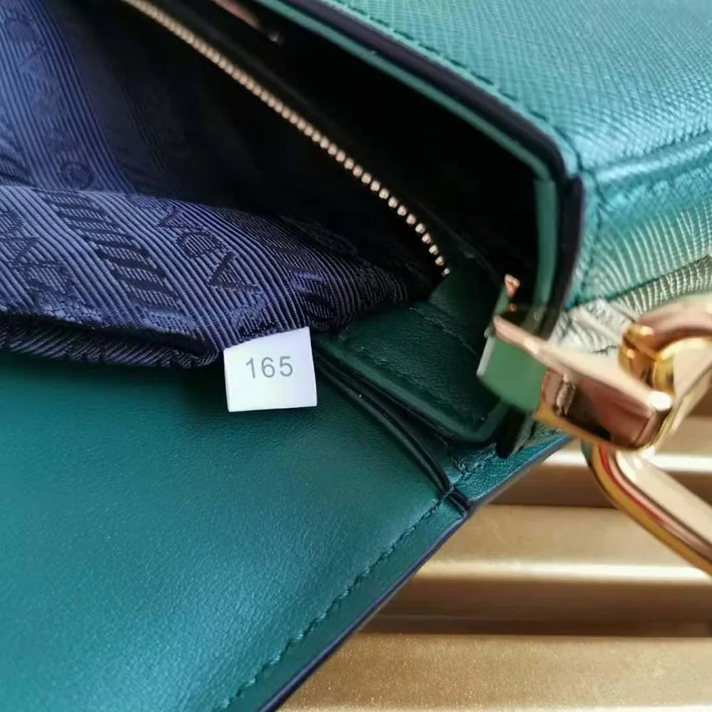 Prada Saffiano Leather Prada Embleme Bag for Women in Green