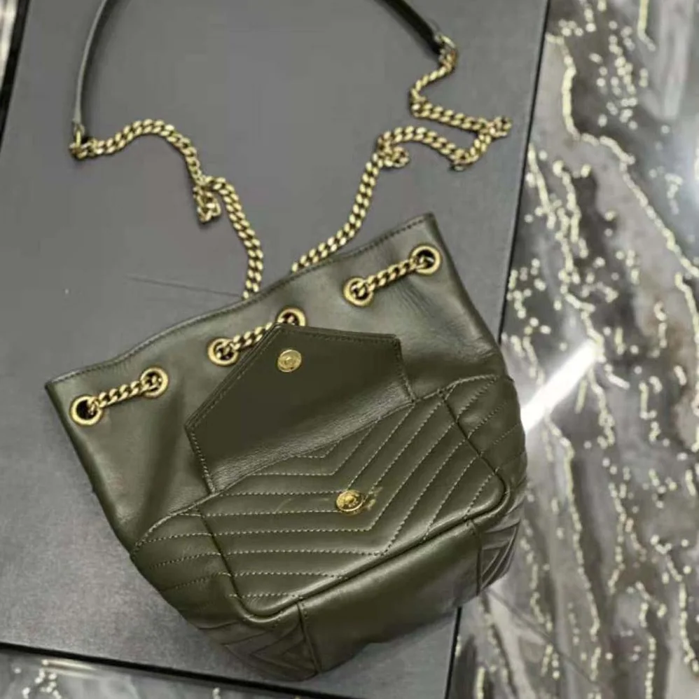 Saint Laurent YSL Joe Backpack in Lambskin for Women in Green Saint Laurent YSL Joe Backpack in Lambskin for Women in Green