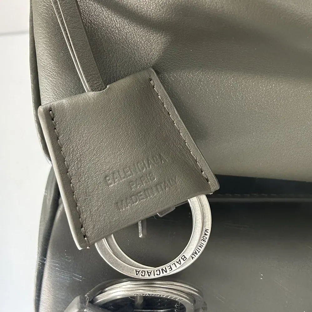 Balenciaga Rodeo Handbag Medium In Khaki Smooth Calfskin Aged for Women in Silver Hardware Balenciaga Rodeo Handbag Medium In Khaki Smooth Calfskin Aged for Women in Silver Hardware