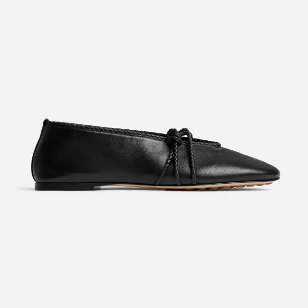 Bottega Veneta Rosa Mary-Jane Ballerina for Women in Black Bottega Veneta Rosa Mary-Jane Ballerina for Women in Black