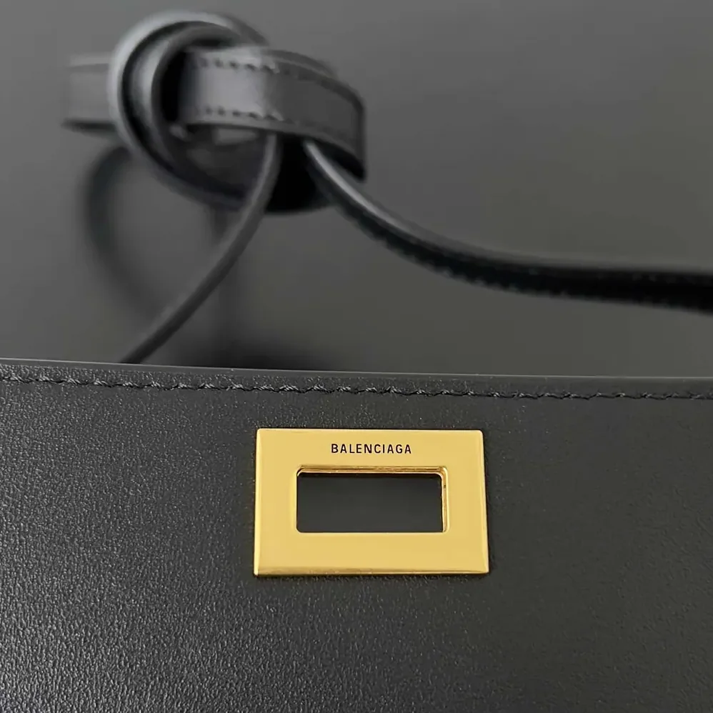 Balenciaga Bel Air Clutch On Strap Small in Black Smooth Calfskin for Women