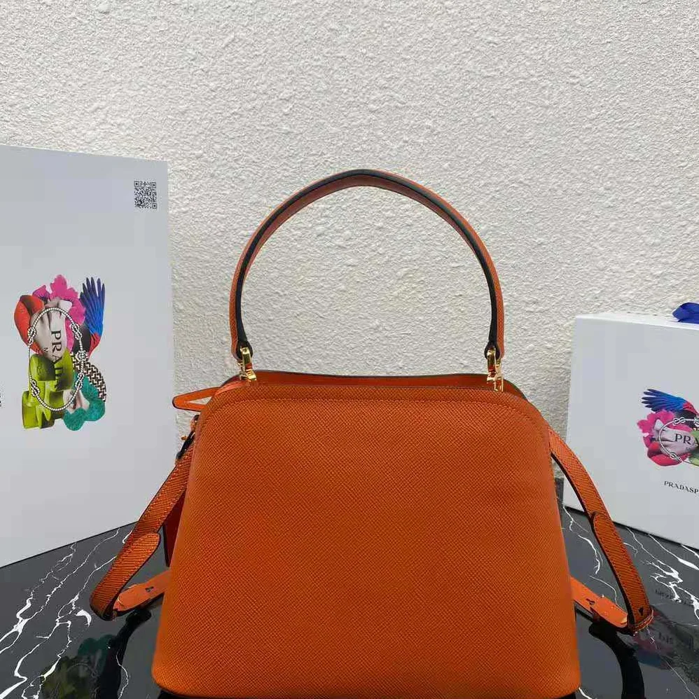 Prada Medium Saffiano Leather Prada Matinee Bag for Women in Orange