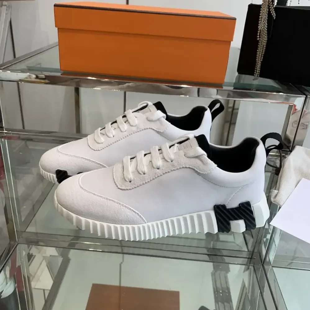 Hermes Bouncing Sneaker-White/Black H242250Z for Unisex