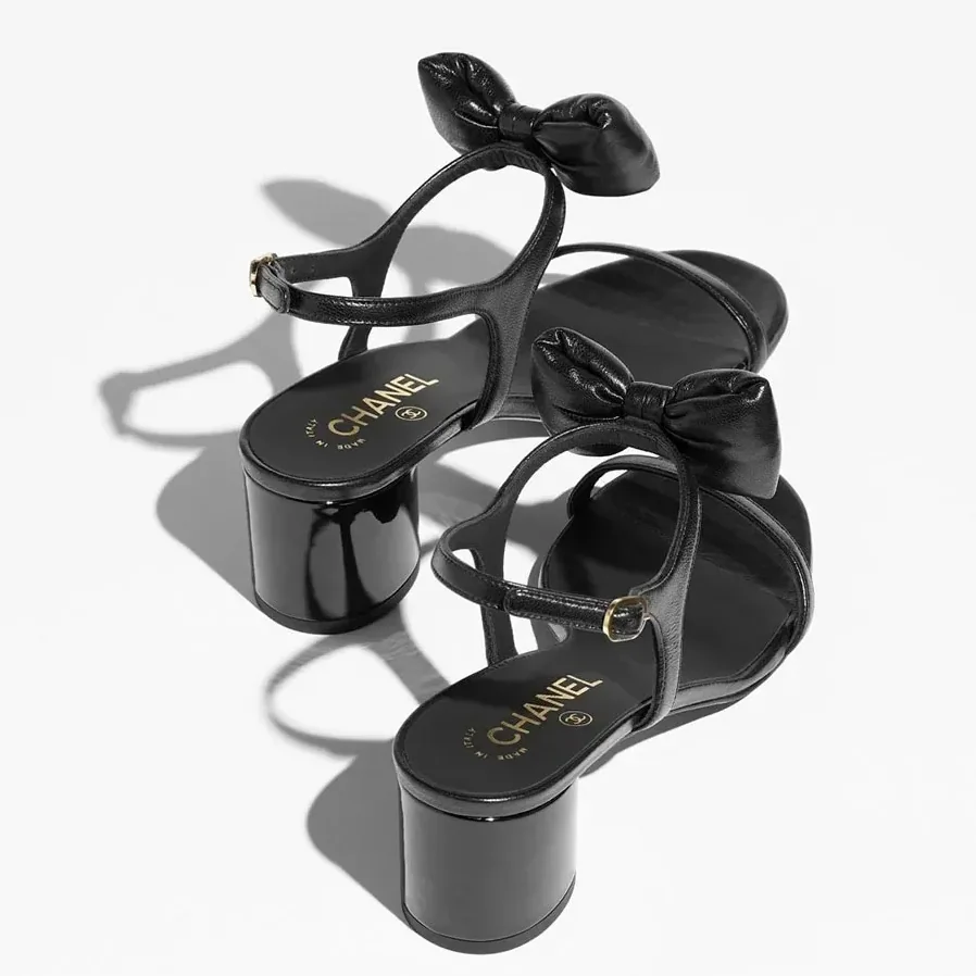Chanel Final Bow Sandals Black Chanel Final Bow Sandals Black