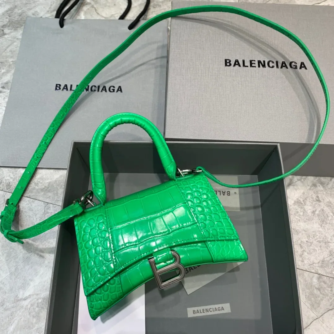 Balenciaga Hourglass XS Handbag In Bright Green Balenciaga Hourglass XS Handbag In Bright Green
