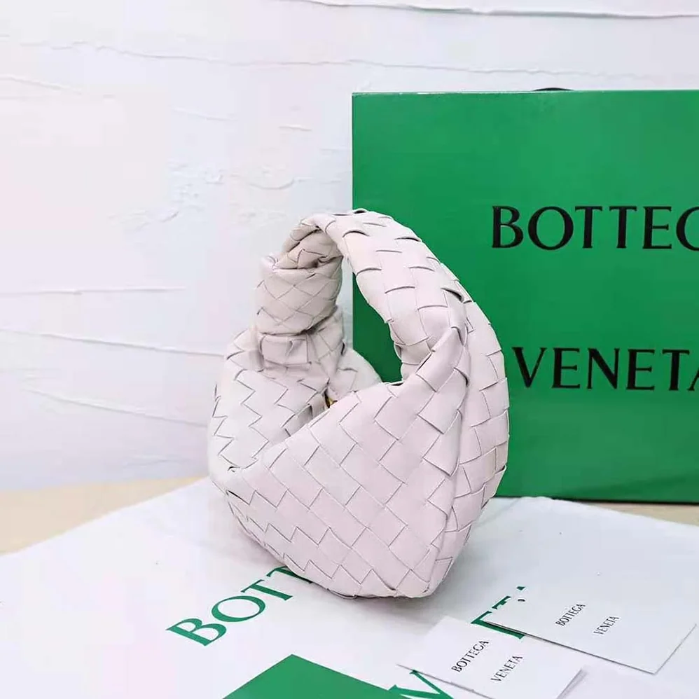 Bottega Veneta Mini Jodie in Lambskin Leather for Women in White Bottega Veneta Mini Jodie in Lambskin Leather for Women in White