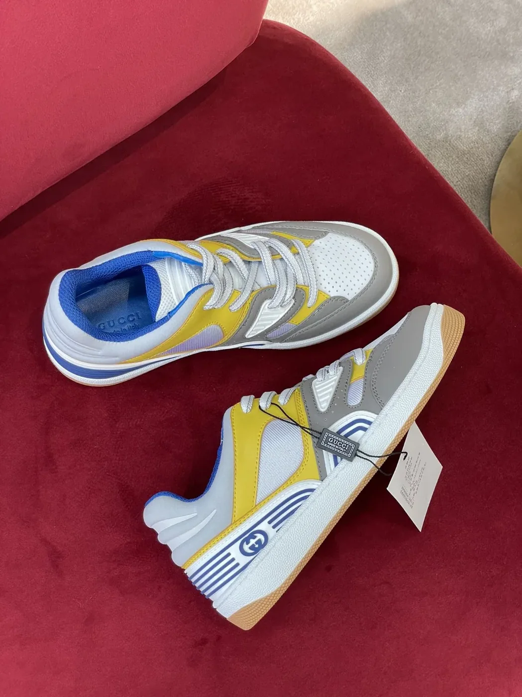 Gucci Sneaker Gucci Basket Donna Light Gray Demetra for Men Gucci Sneaker Gucci Basket Donna Light Gray Demetra for Men