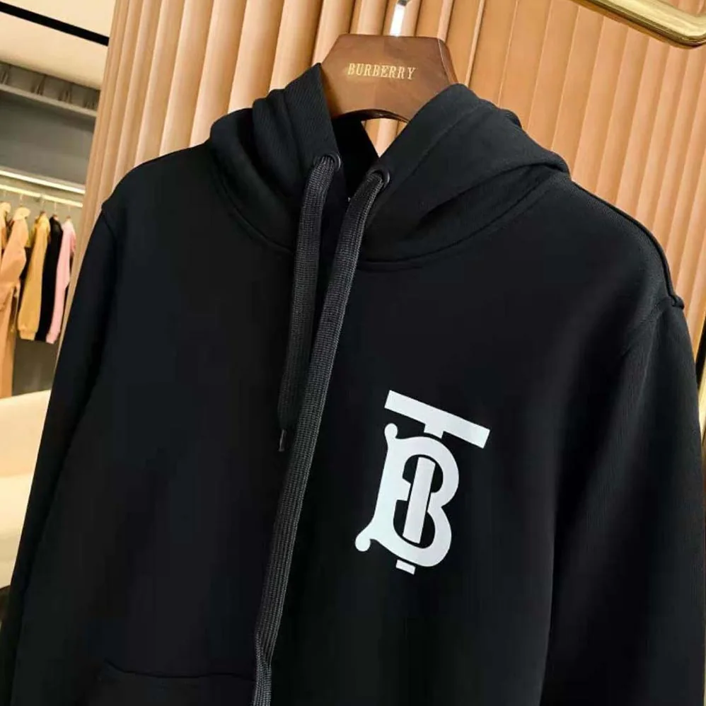 Burberry Monogram Motif Cotton Hoodie for Women in Black