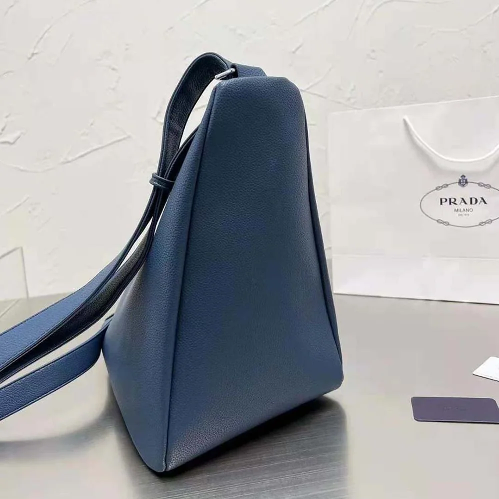 Prada Leather Prada Triangle Bag for Men in Navy Prada Leather Prada Triangle Bag for Men in Navy