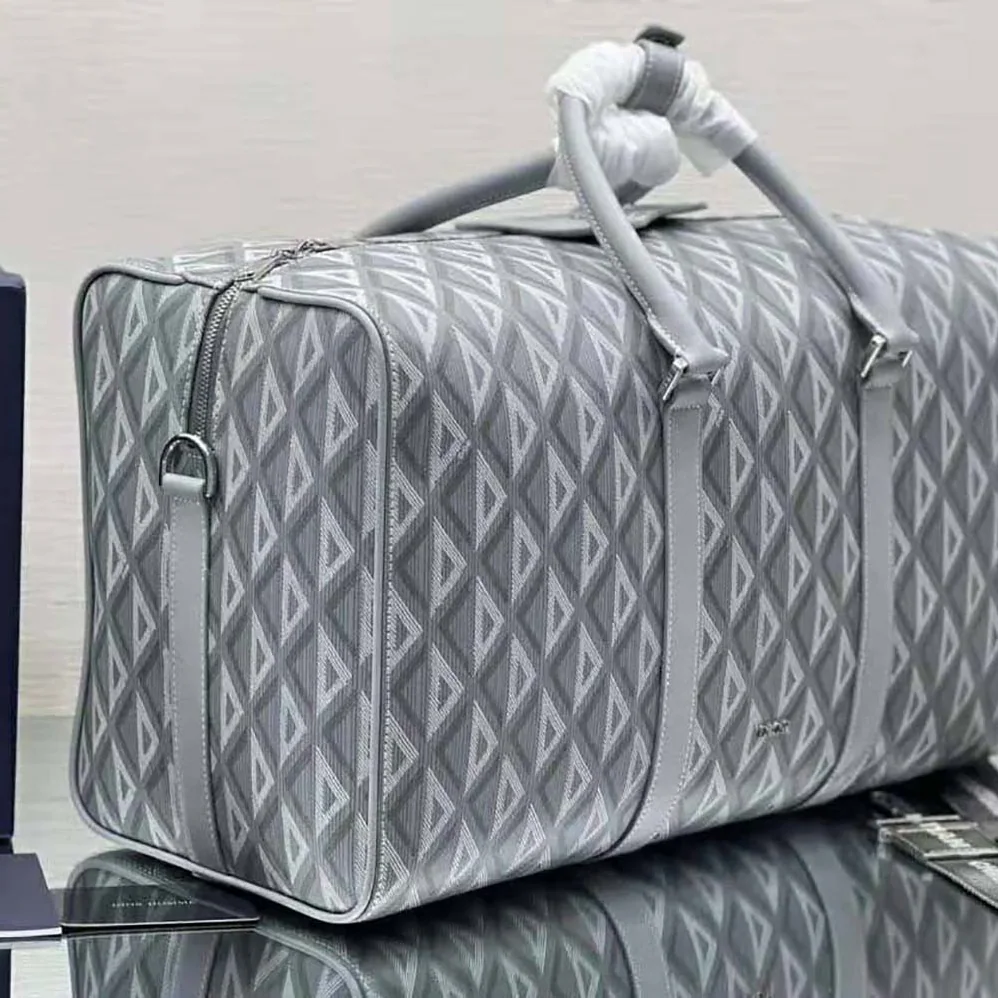 Dior Lingot 50 Duffle Bag Dior Gray CD Diamond Canvas for Men