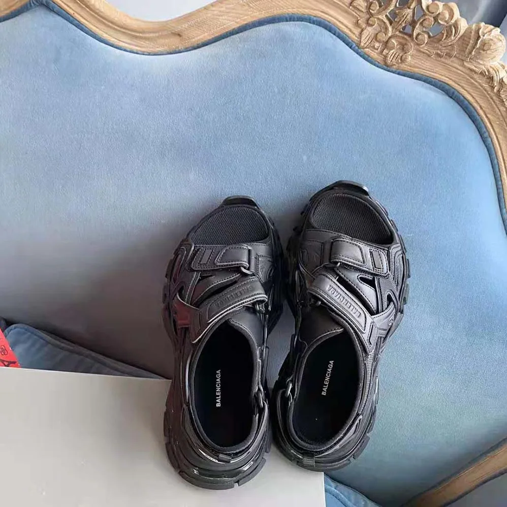 Balenciaga Track Sandal in Black Neoprene and Rubber for Women