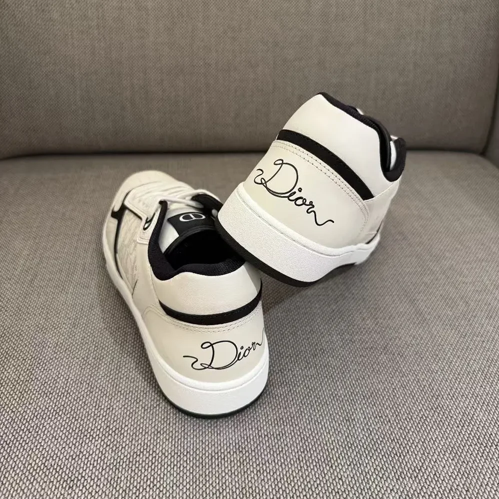 Dior B27 Uptown Low-Top Sneaker White and Black Smooth Calfskin H069 for Unisex
