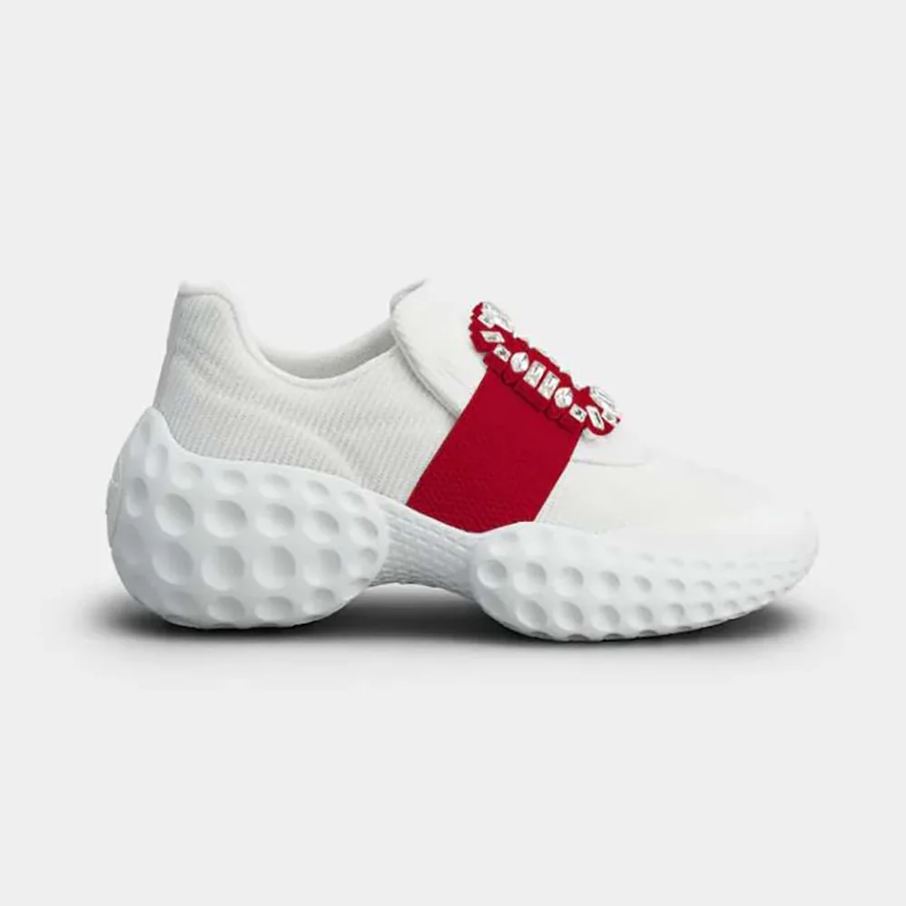 Roger Vivier Viv Run Light Strass Buckle Sneakers in Fabrics for Women Roger Vivier Viv Run Light Strass Buckle Sneakers in Fabrics for Women