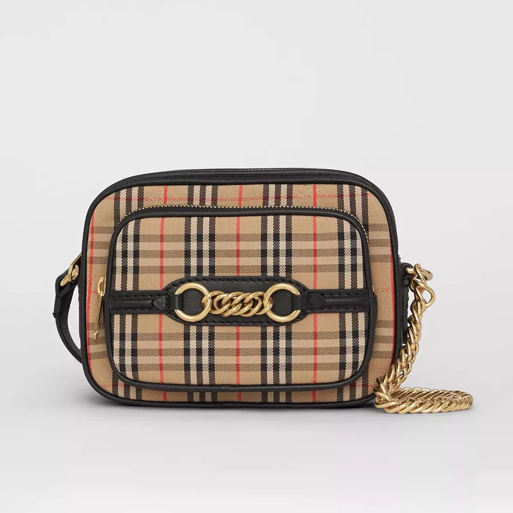 Burberry The 1983 Check Link Camera Bag for Women in Black Burberry The 1983 Check Link Camera Bag for Women in Black