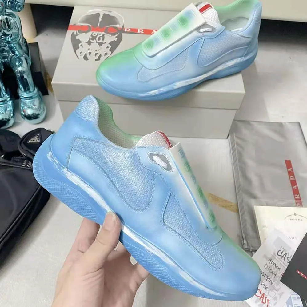 Prada Cass x Prada Americas Cup Rel3ase Sneakers for Unisex in Blue Prada Cass x Prada Americas Cup Rel3ase Sneakers for Unisex in Blue