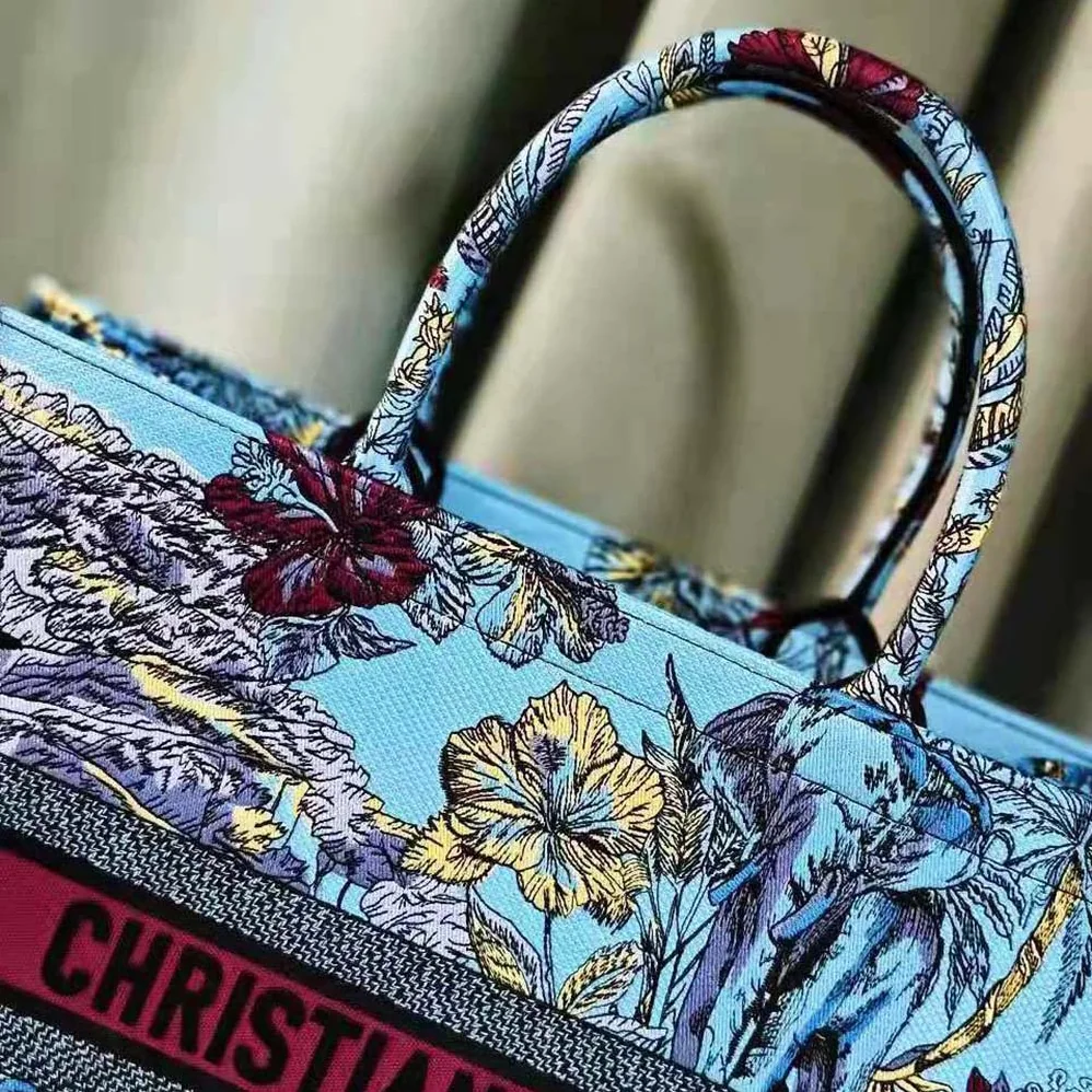 Dior Large Dior Book Tote Celestial Blue Multicolor Toile de Jouy Voyage Embroidery for Women Dior Large Dior Book Tote Celestial Blue Multicolor Toile de Jouy Voyage Embroidery for Women