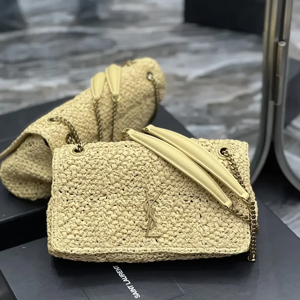 Saint Laurent YSL Jamie Medium in Raffia for Women