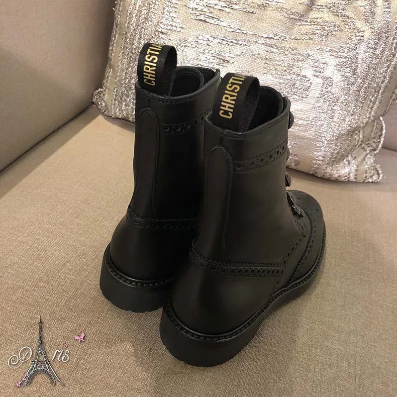 Dior Diorunit Ankle Boot in Perforated Calfskin Leather 15mm Heel for Women in Black Dior Diorunit Ankle Boot in Perforated Calfskin Leather 15mm Heel for Women in Black