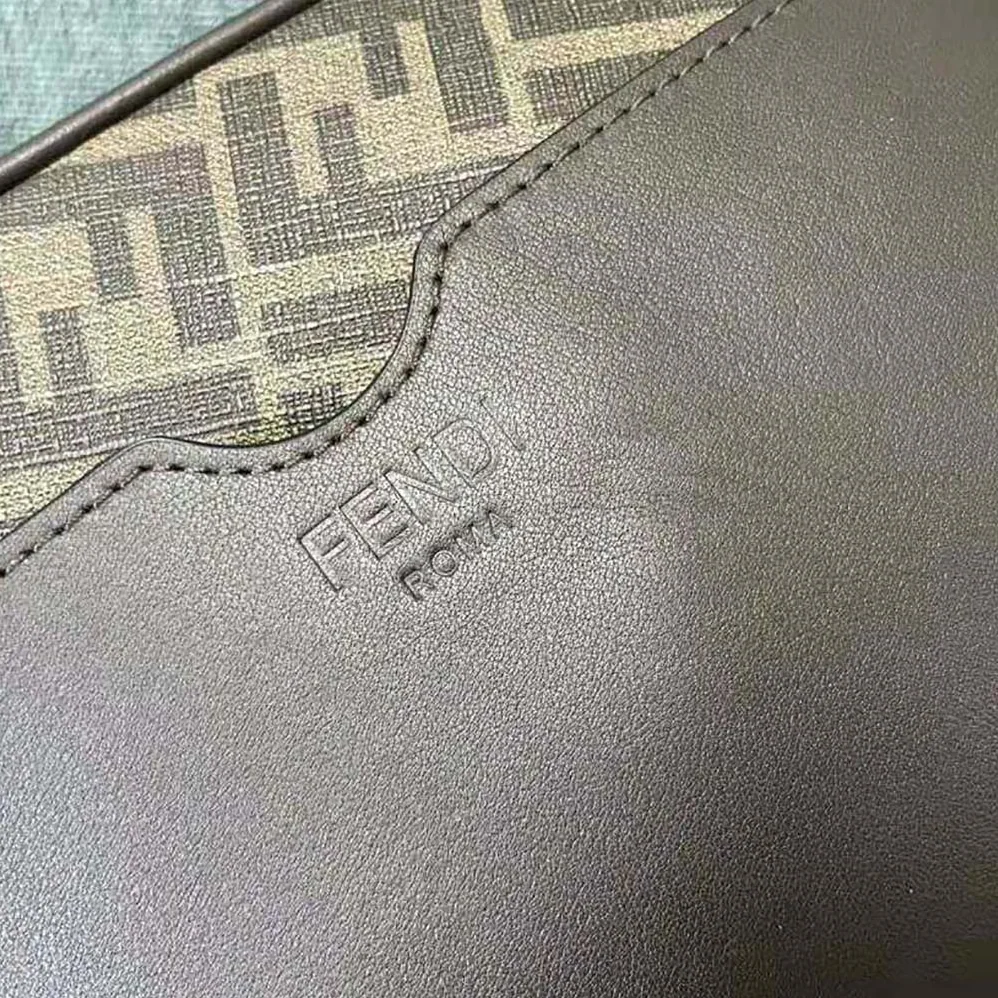 Fendi Camera Case Brown FF Fabric Bag for Men