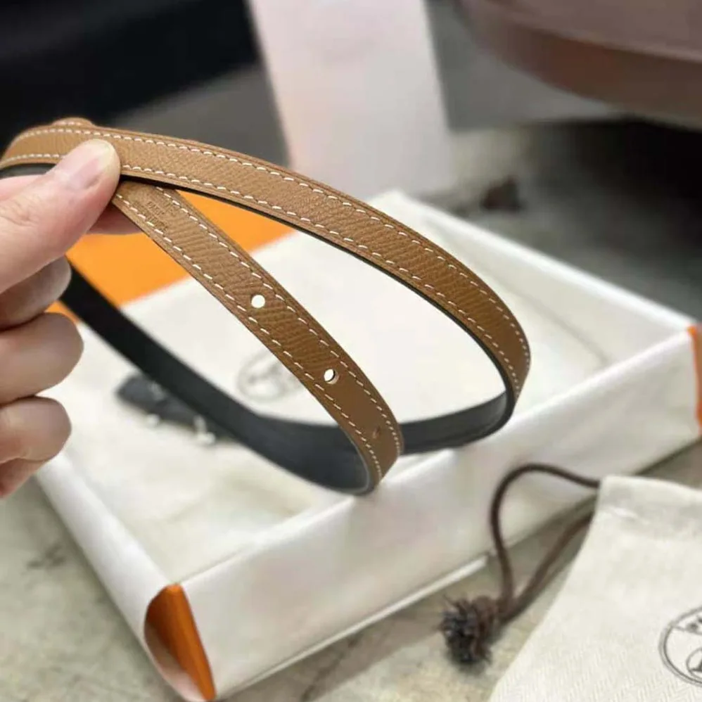 Hermes Focus Belt Buckle & Reversible Leather Strap 13 mm for Women in Silver/Black