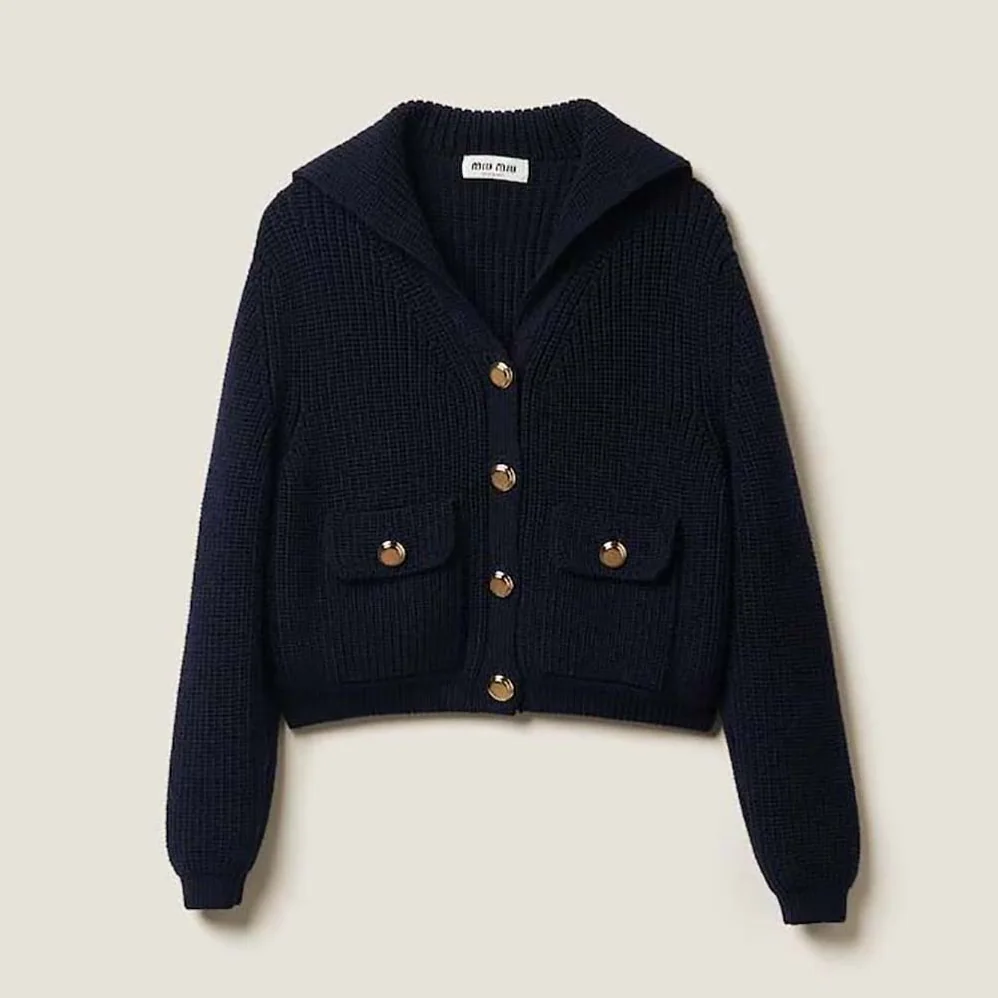 Miu Miu Wool Knit Cardigan for Women Miu Miu Wool Knit Cardigan for Women