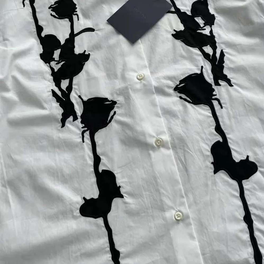Prada Embroidered Poplin Shirt for Women Prada Embroidered Poplin Shirt for Women