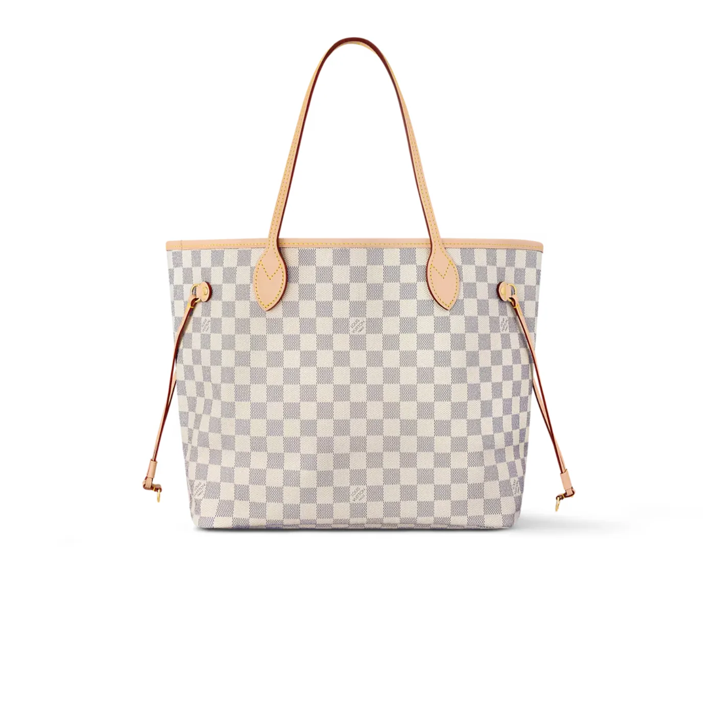Louis Vuitton Neverfull MM Tote Bag / Beige Damier Azur Canvas Gold Hardware Louis Vuitton Neverfull MM Tote Bag / Beige Damier Azur Canvas Gold Hardware