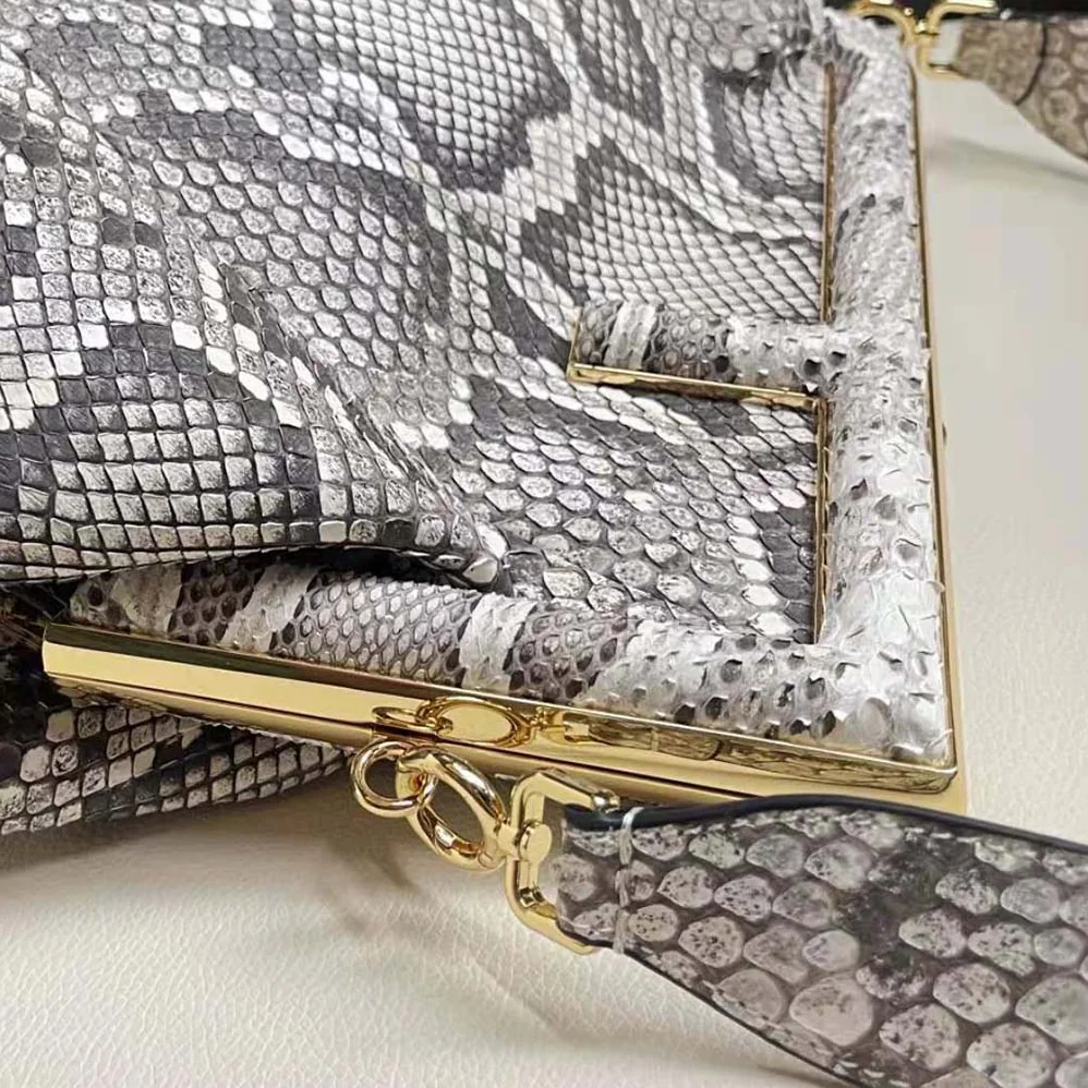 Fendi First Medium White Python Leather Bag for Women Fendi First Medium White Python Leather Bag for Women