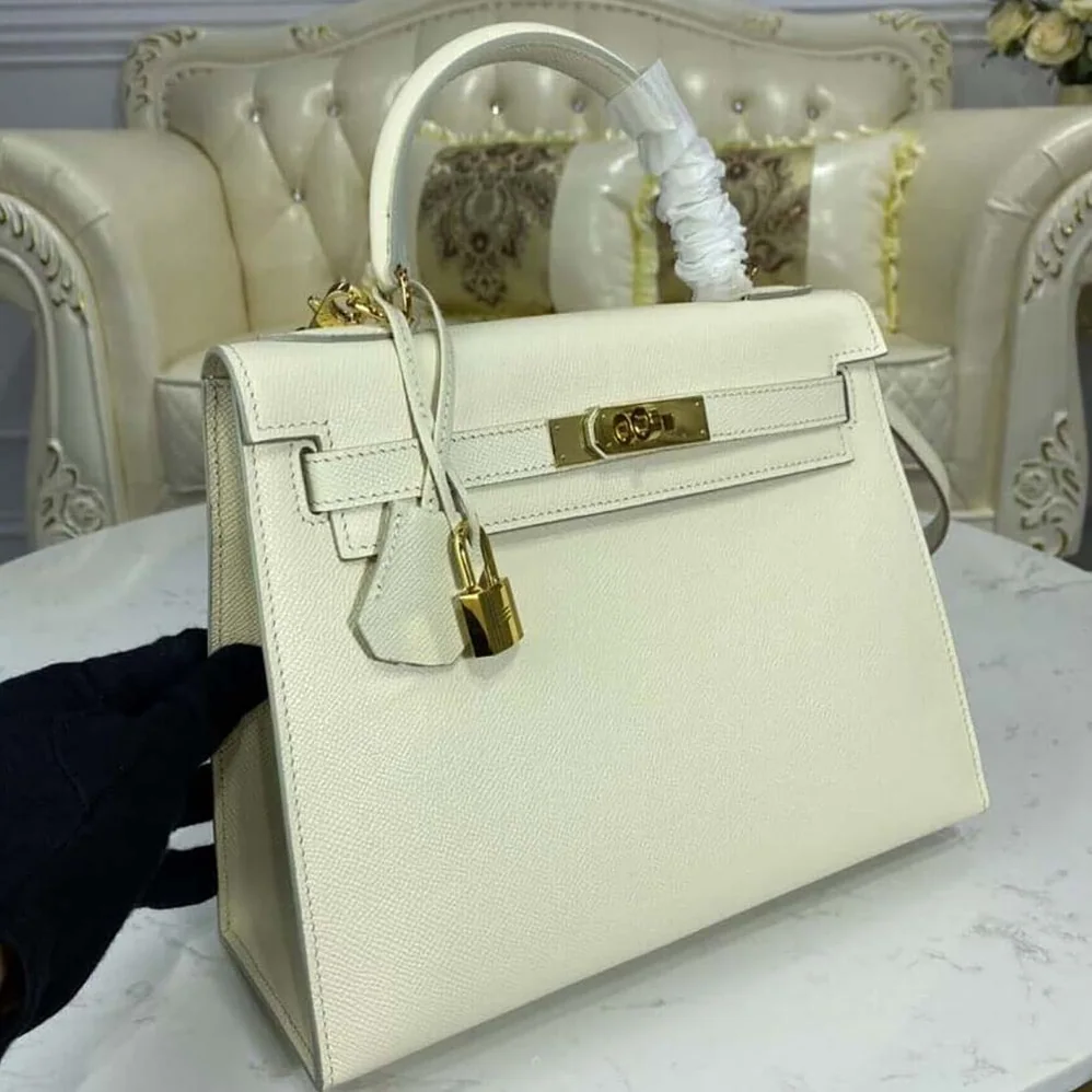Hermes Kelly Bag 28 Epsom Leather for Women in White