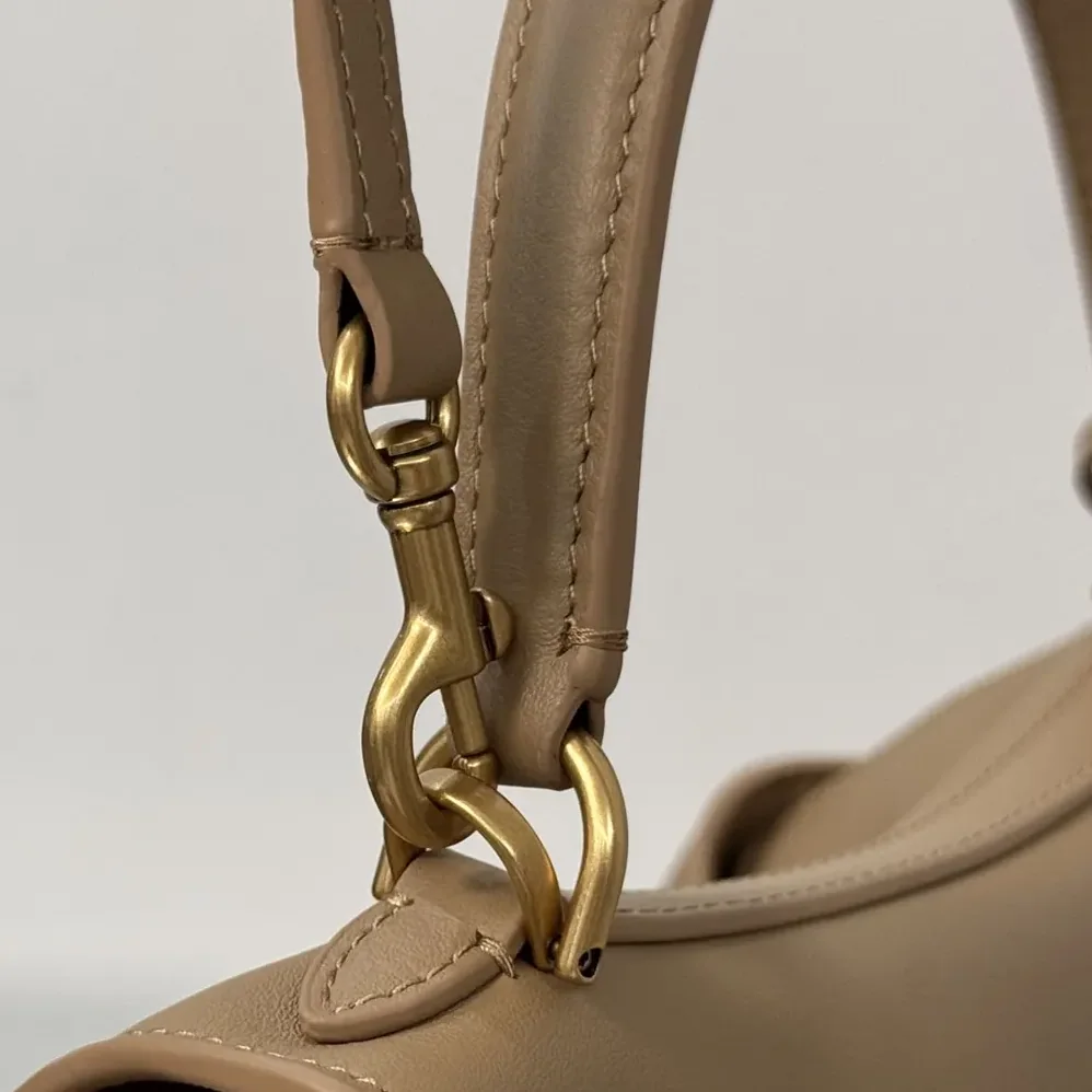 Balenciaga Rodeo Handbag Mini In latte Smooth Calfskin Aged for Women in gold Hardware