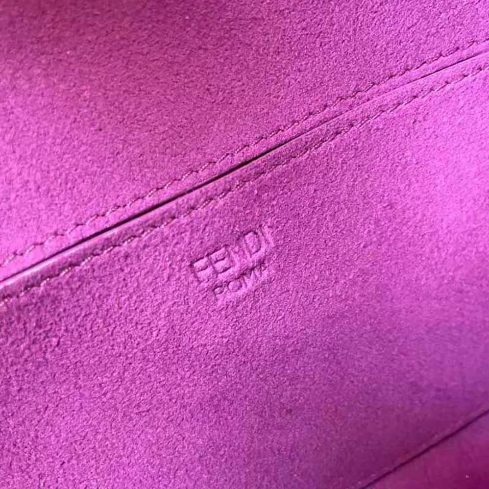 Fendi Midi Baguette Chain FF Fabric Bag for Women in Purple