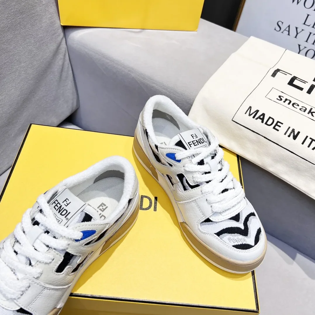 Fendi FD Fendi Match Low Tops Sneakers Black And White