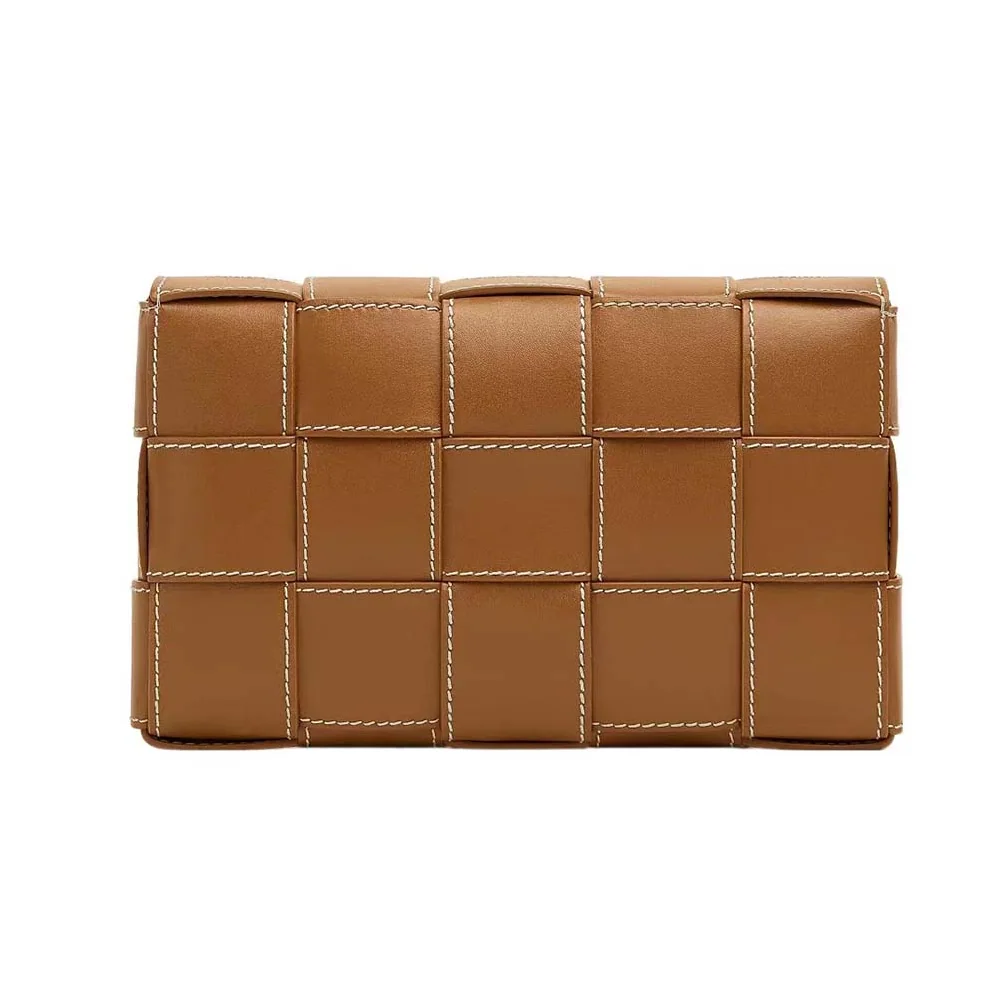 Bottega Veneta Cassette Medium Intreccio Leather Cross-body Bag for Men in Brown