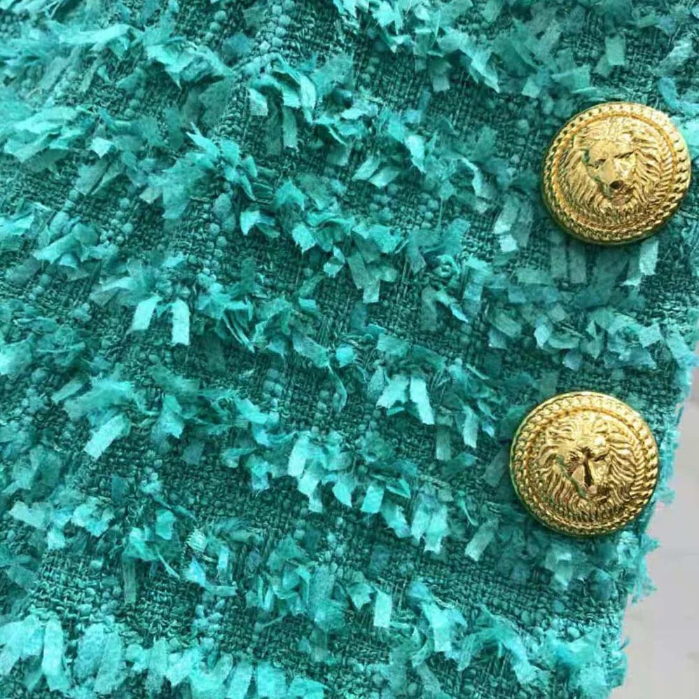 Balmain Flared Tweed Shorts for Women in Green