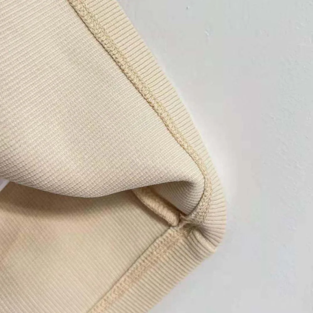 Miu Miu Ribbed Jersey Top with Embroidered Logo for Women in Beige
