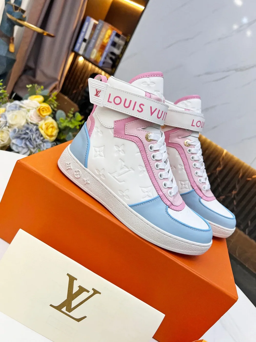 Louis Vuitton Boombox Sneaker Boots Pink for Women Louis Vuitton Boombox Sneaker Boots Pink for Women