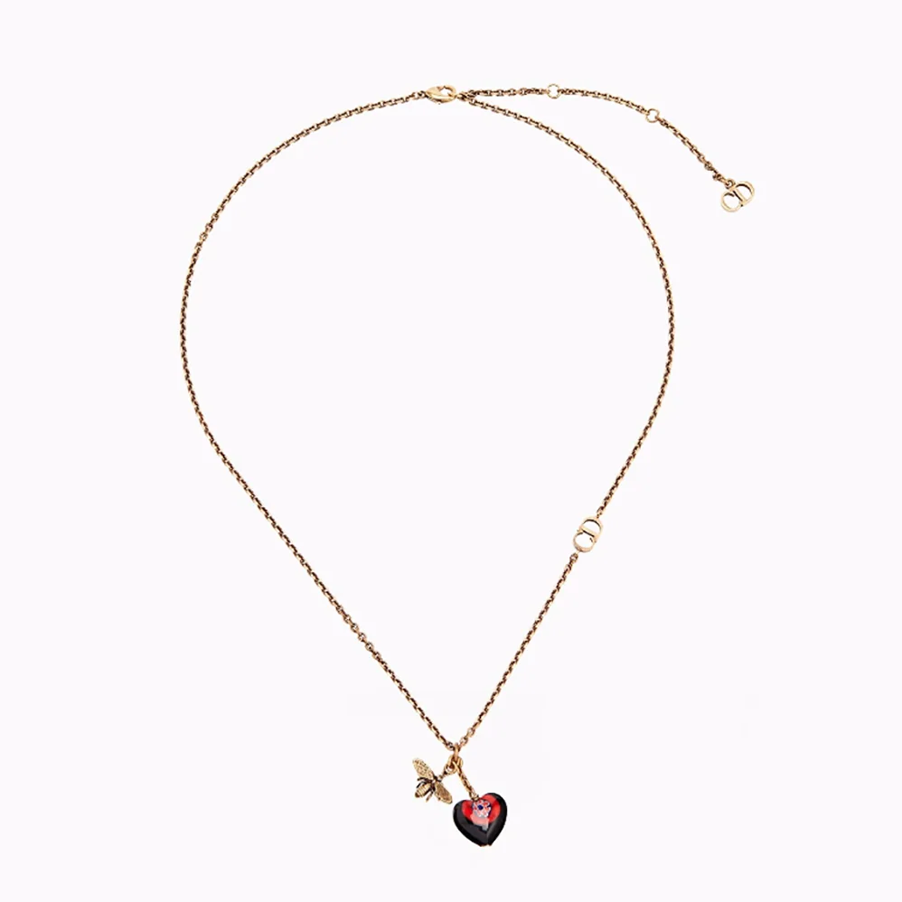 Dior D-Murrine Necklace Aged Gold for Women in Tone Metal Murano Glass Dior D-Murrine Necklace Aged Gold for Women in Tone Metal Murano Glass