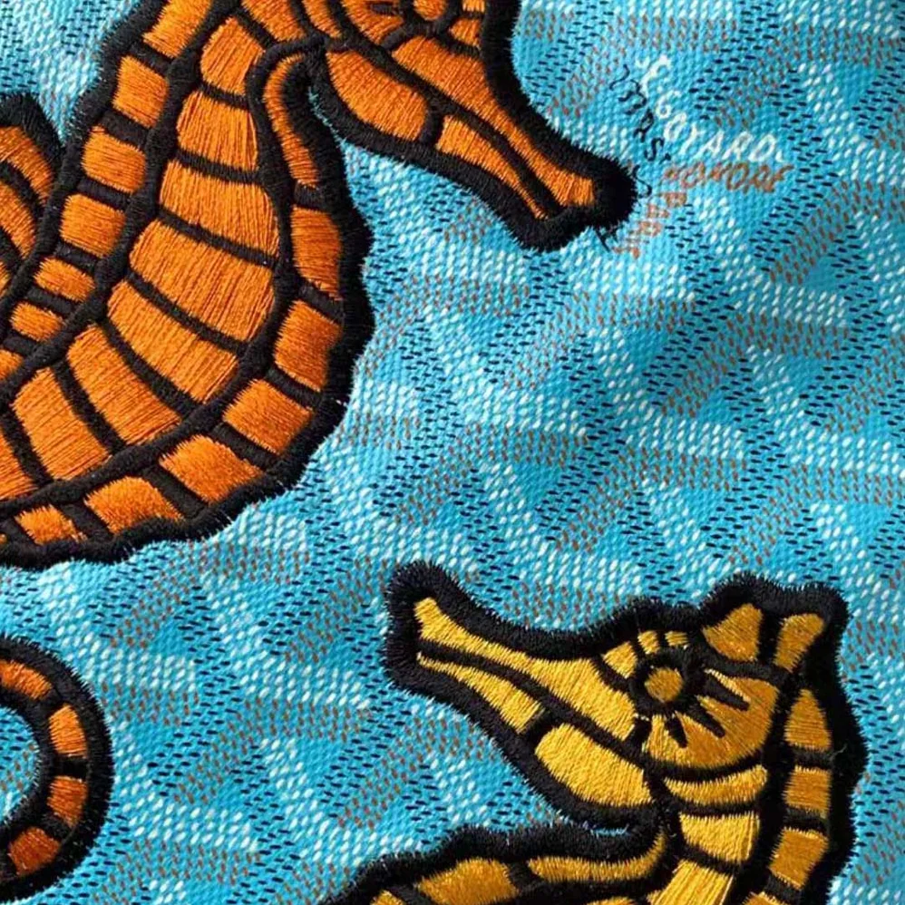 Goyard Anjou PM Seahorse Embroidery for Women in Blue Goyard Anjou PM Seahorse Embroidery for Women in Blue