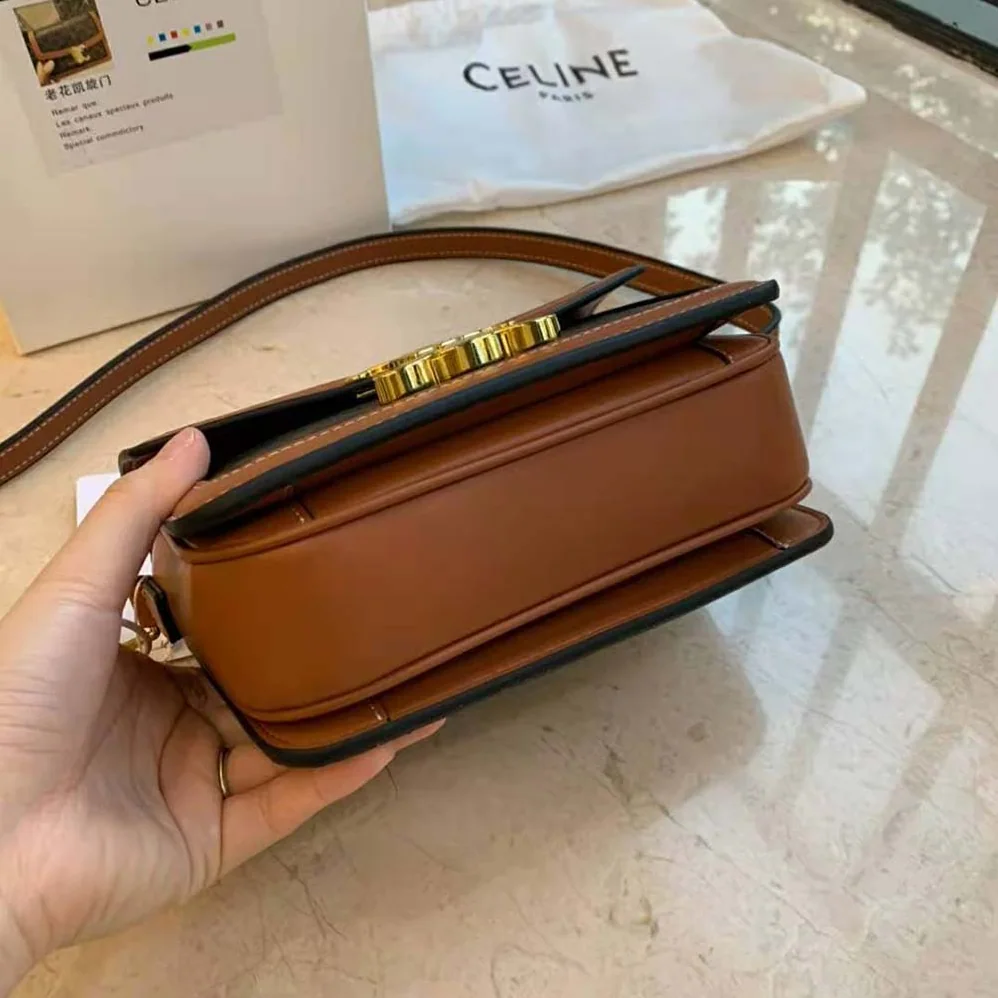 Celine Teen Triomphe Bag in Triomphe Canvas and Calfskin for Women