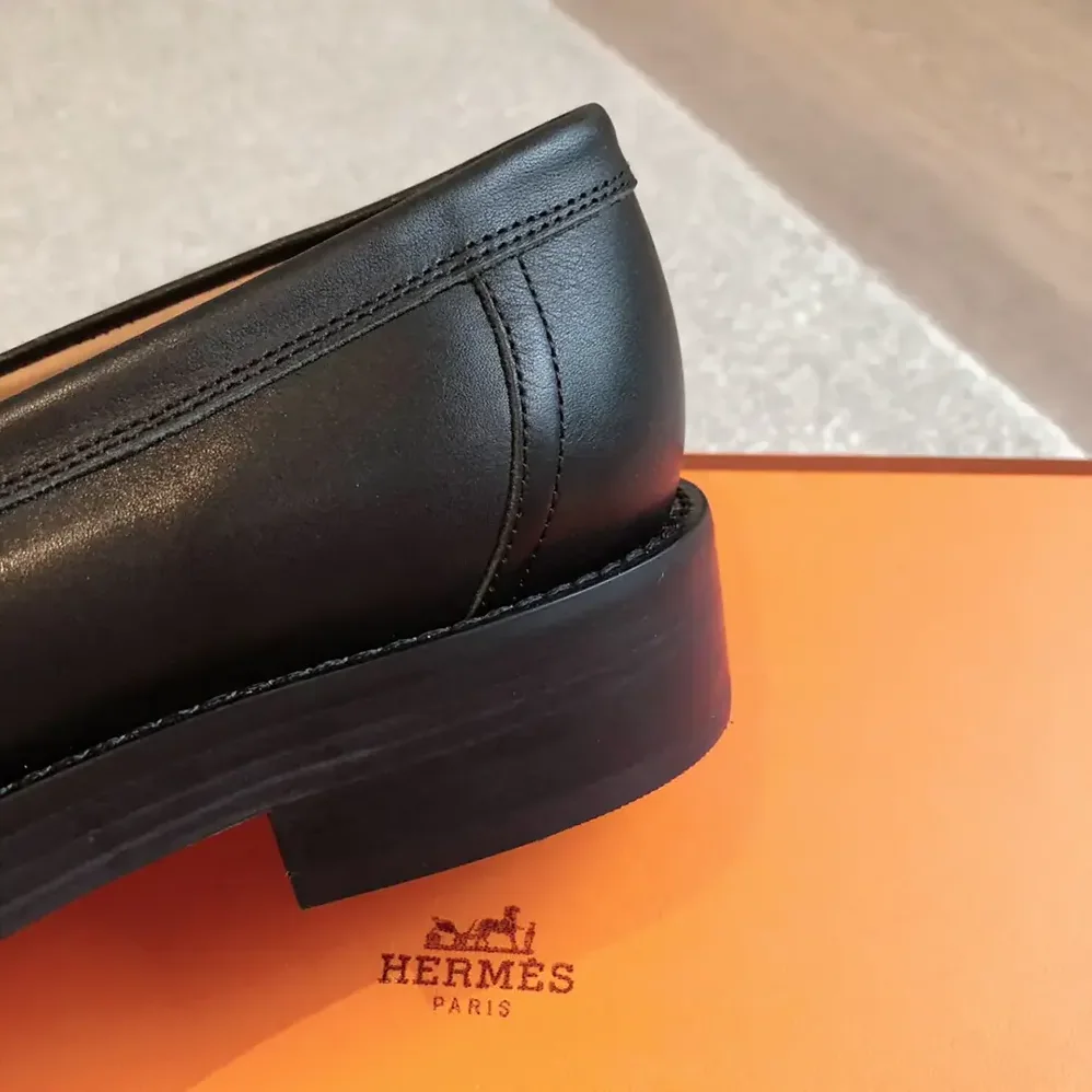 Hermes Impact Loafer in Calfskin Leather-Black 241143Z for Women Hermes Impact Loafer in Calfskin Leather-Black 241143Z for Women