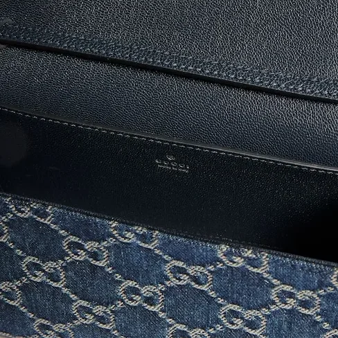 Gucci Pouch With Strap And Gucci Plaque Small Shoulder Bag in Dark Blue Palladium Hardware Gucci Pouch With Strap And Gucci Plaque Small Shoulder Bag in Dark Blue Palladium Hardware