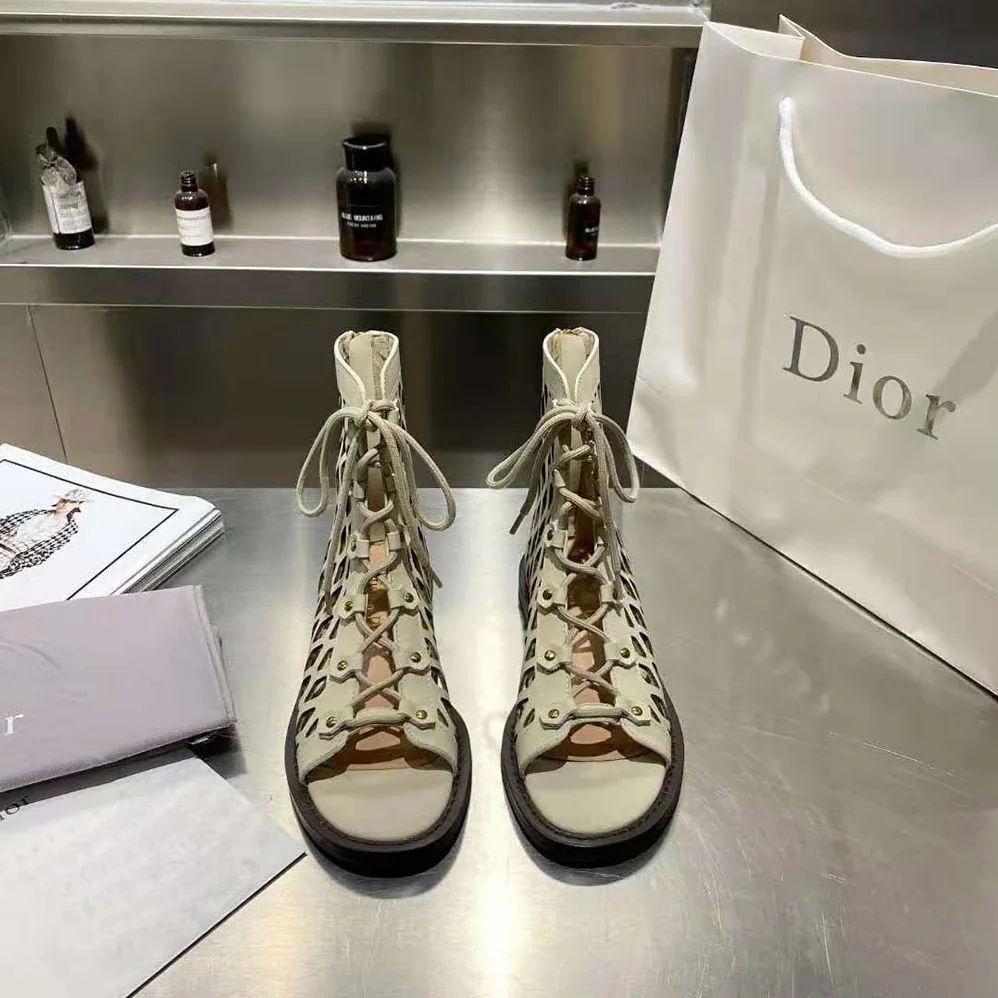 Dior D-Trap Sandal Beige Matte Calfskin in 3cm Heel for Women Dior D-Trap Sandal Beige Matte Calfskin in 3cm Heel for Women
