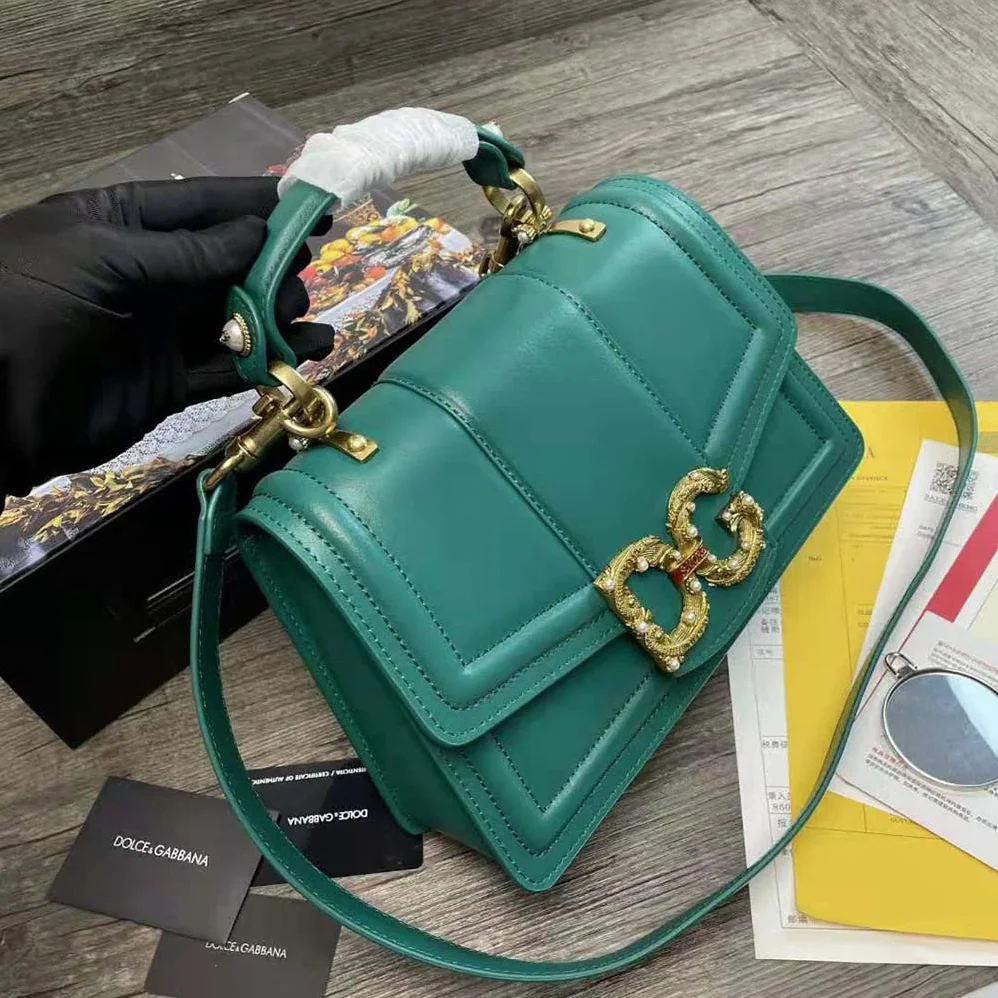 Dolce Gabbana D&G Amore Bag in Calfskin Leather for Women in Green