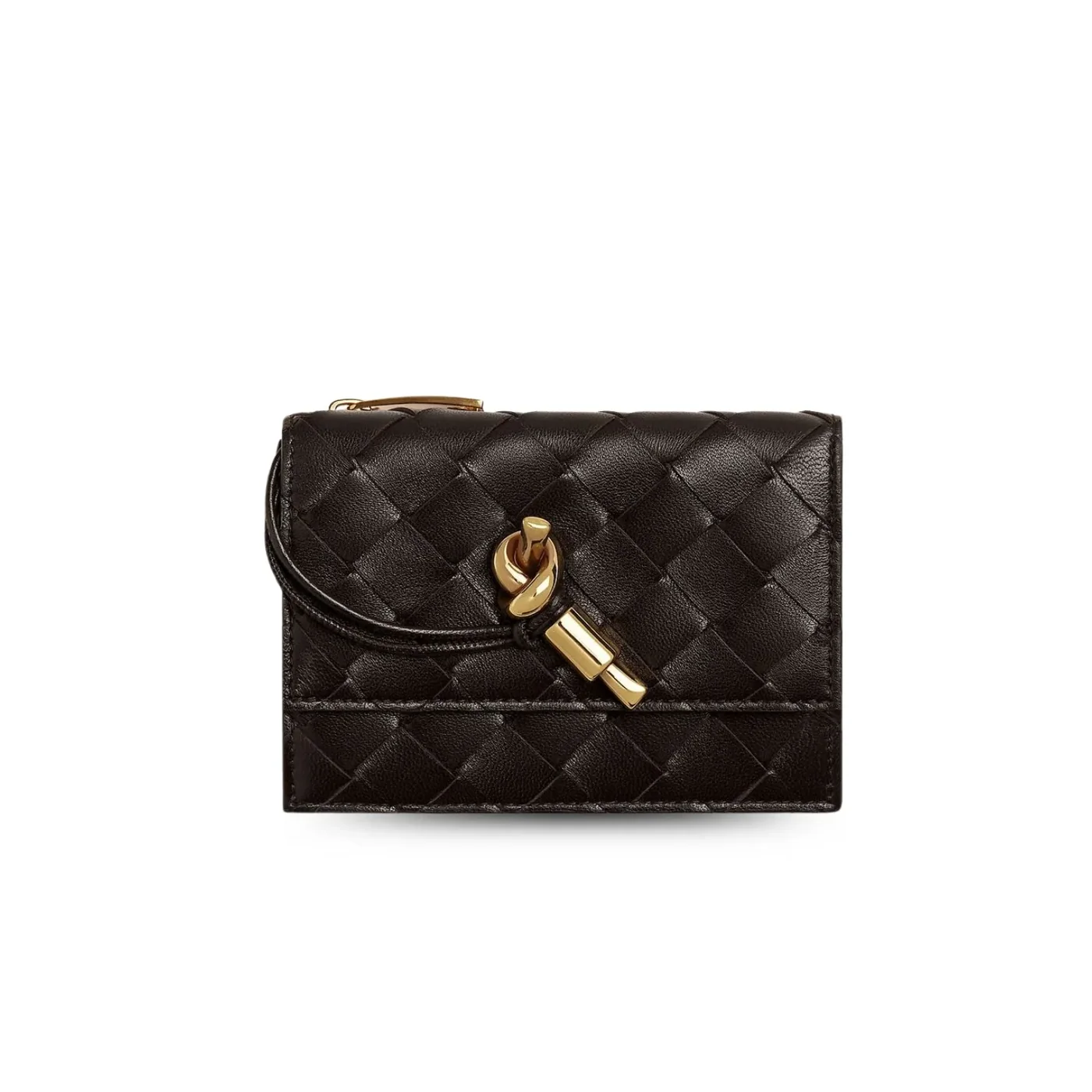 Bottega Veneta Andiamo Zipped Card Case Fondant /