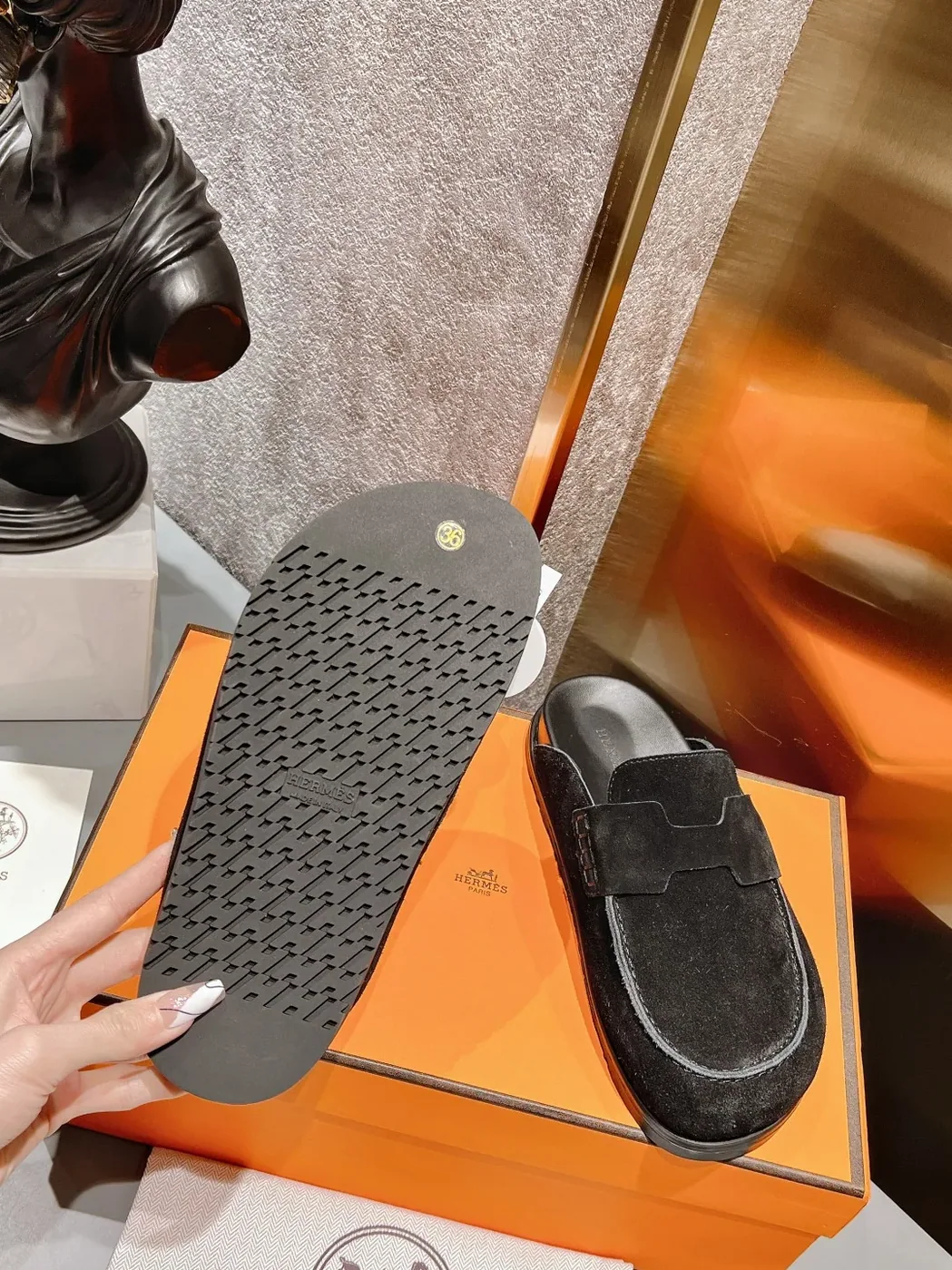 Hermes Go Mule Black Hermes Go Mule Black