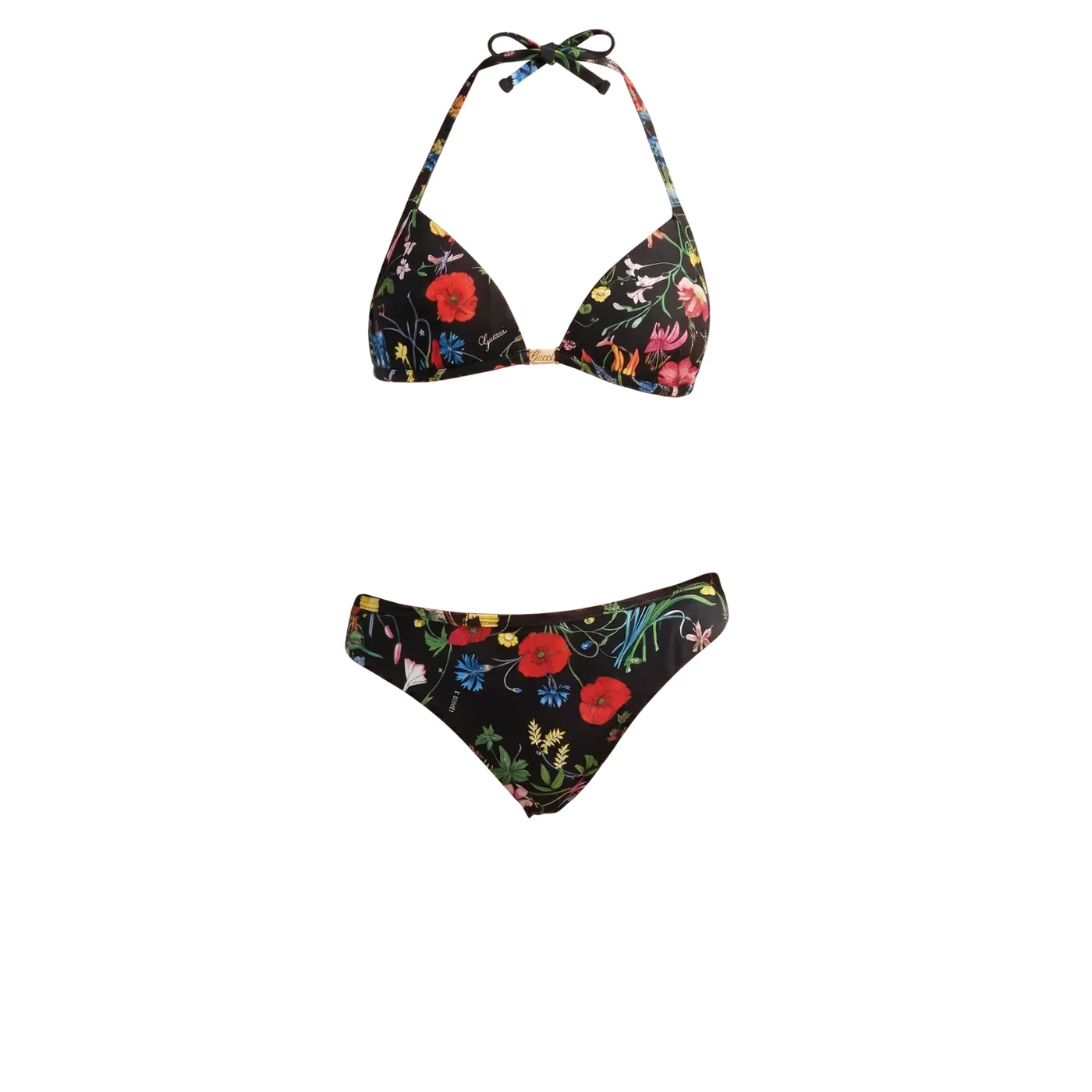 Gucci Flora Print Triangle Bikini Multicolor Gucci Flora Print Triangle Bikini Multicolor