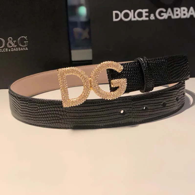 Dolce Gabbana D&G Belt in Iguana Print Calfskin for Women Dolce Gabbana D&G Belt in Iguana Print Calfskin for Women