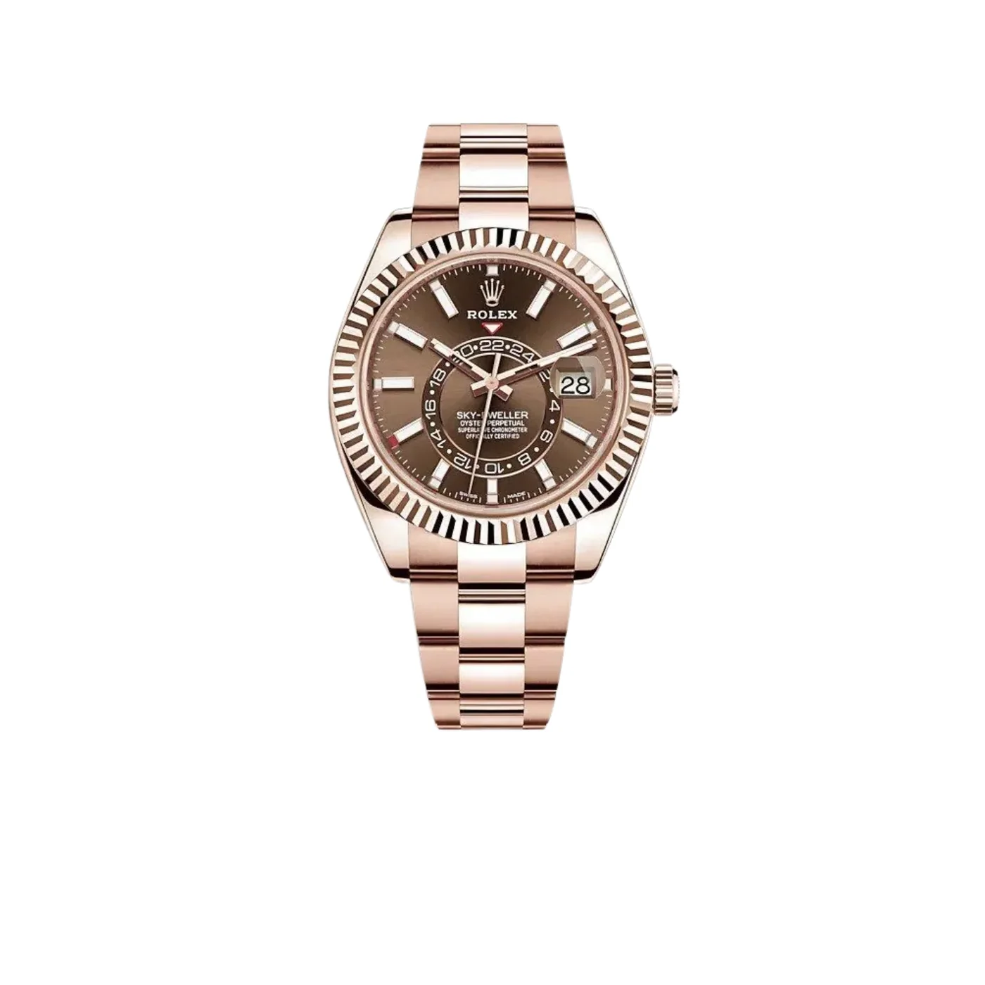Rolex Sky Dweller Watch Rose Gold Toned Chocolate Dial