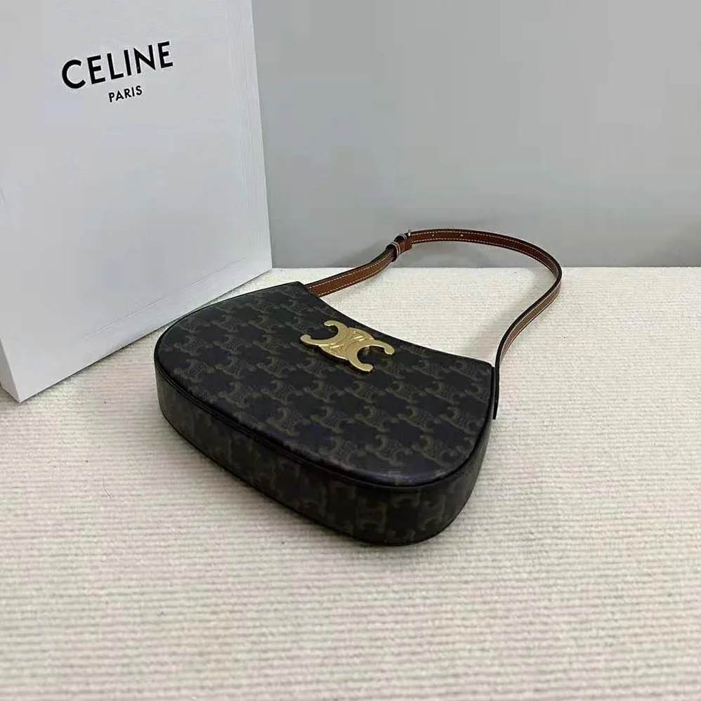 Celine Medium Tilly Bag in Triomphe Canvas and Calfskin for Women Celine Medium Tilly Bag in Triomphe Canvas and Calfskin for Women