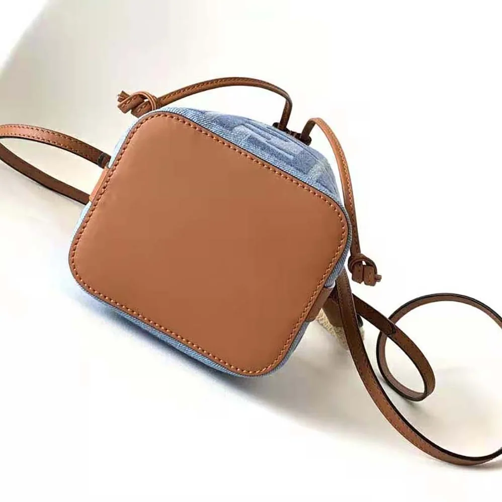 Fendi Mon Tresor Light Blue Denim Mini for Women in bag with FF Embroidery Fendi Mon Tresor Light Blue Denim Mini for Women in bag with FF Embroidery